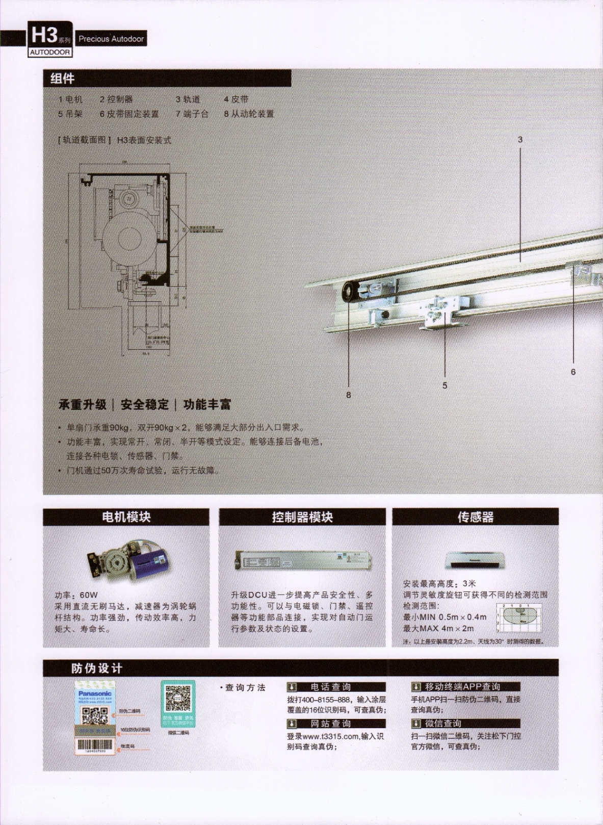 松下H3型平移门控制装置(图1)